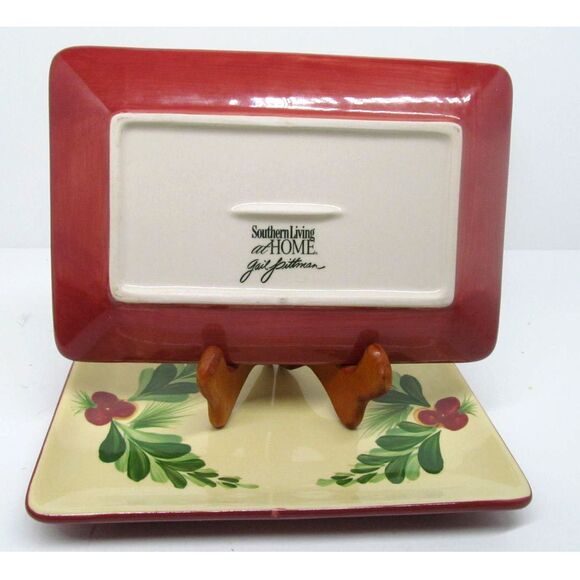 Gail Pittman Christmas Memories 8 1/4" Appetizer Plates Trays Set of 2 - Picture 2 of 11